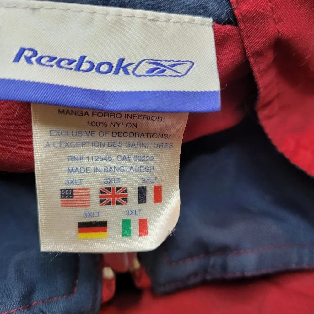 Reebok Red/Blue Vintage‎ Full Zip Jacket Mens 3XLT